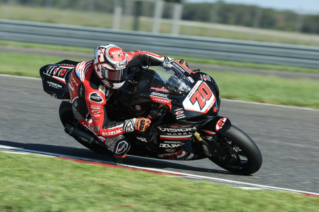 Tyler Scott (70), a Supersport race winner in his rookie season, is one of the top competitors in the class. The Pennsylvania-based racer will attempt to kick off his second season in the class with a top result.