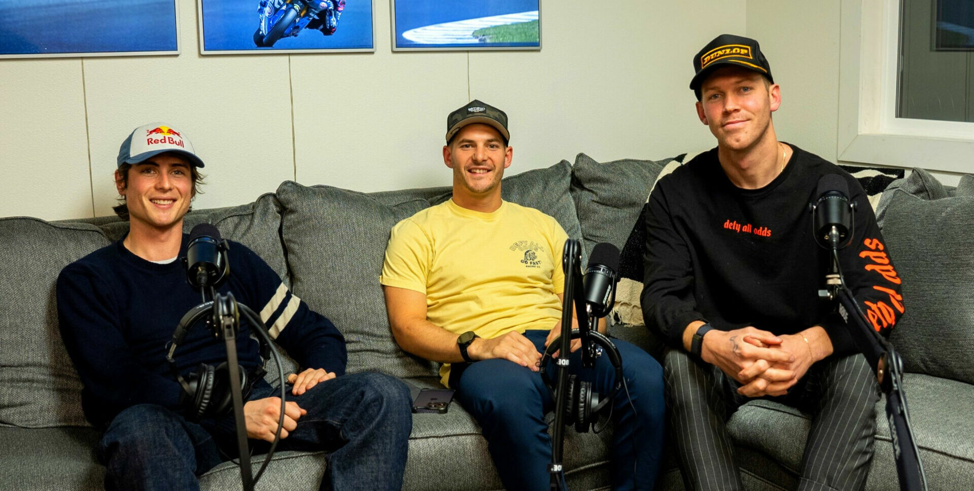 Pipe Dreams Podcast hosts James Rispoli (center) and Corey Alexander (right) with guest Joe Roberts (left). Photo courtesy Pipe Dreams Podcast.