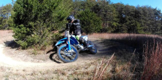 Sam Fleming in action on his new 2022 TM EN 300FI. Photo courtesy Army of Darkness.