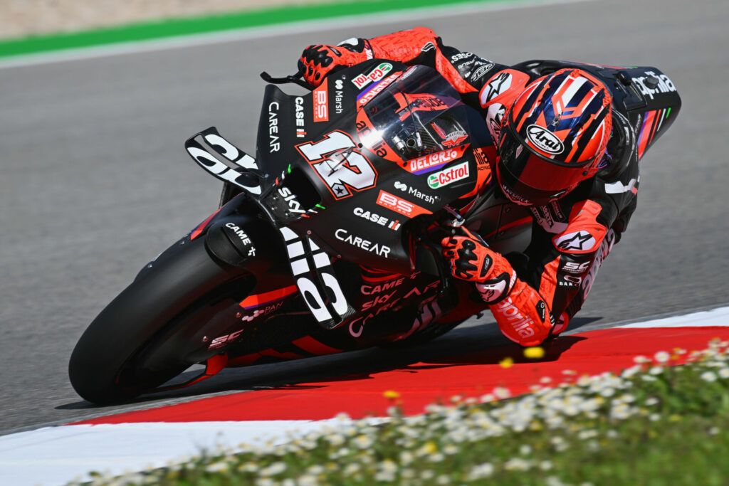 Maverick Vinales (12). Photo courtesy Aprilia.