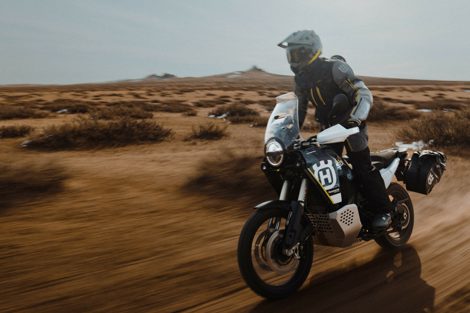 Husqvarna's new 2023 Norden 901 Expedition at speed. Photo courtesy Husqvarna Motorcycles.