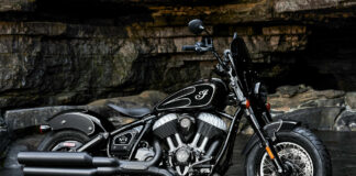 A 2023 Jack Daniel’s®Limited Edition Indian Chief Bobber Dark Horse. Photo courtesy Indian Motorcycle.
