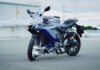 Yamaha's Advanced Motorcycle Stabilization Assist System (AMSAS) test mule - a YZF-R25 sportbike. Photo courtesy Yamaha.