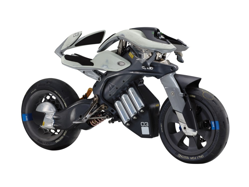 Yamaha's MOTOROiD, a proof-of-concept experimental motorcycle equipped with AI and self-balancing technology. Photo courtesy Yamaha.