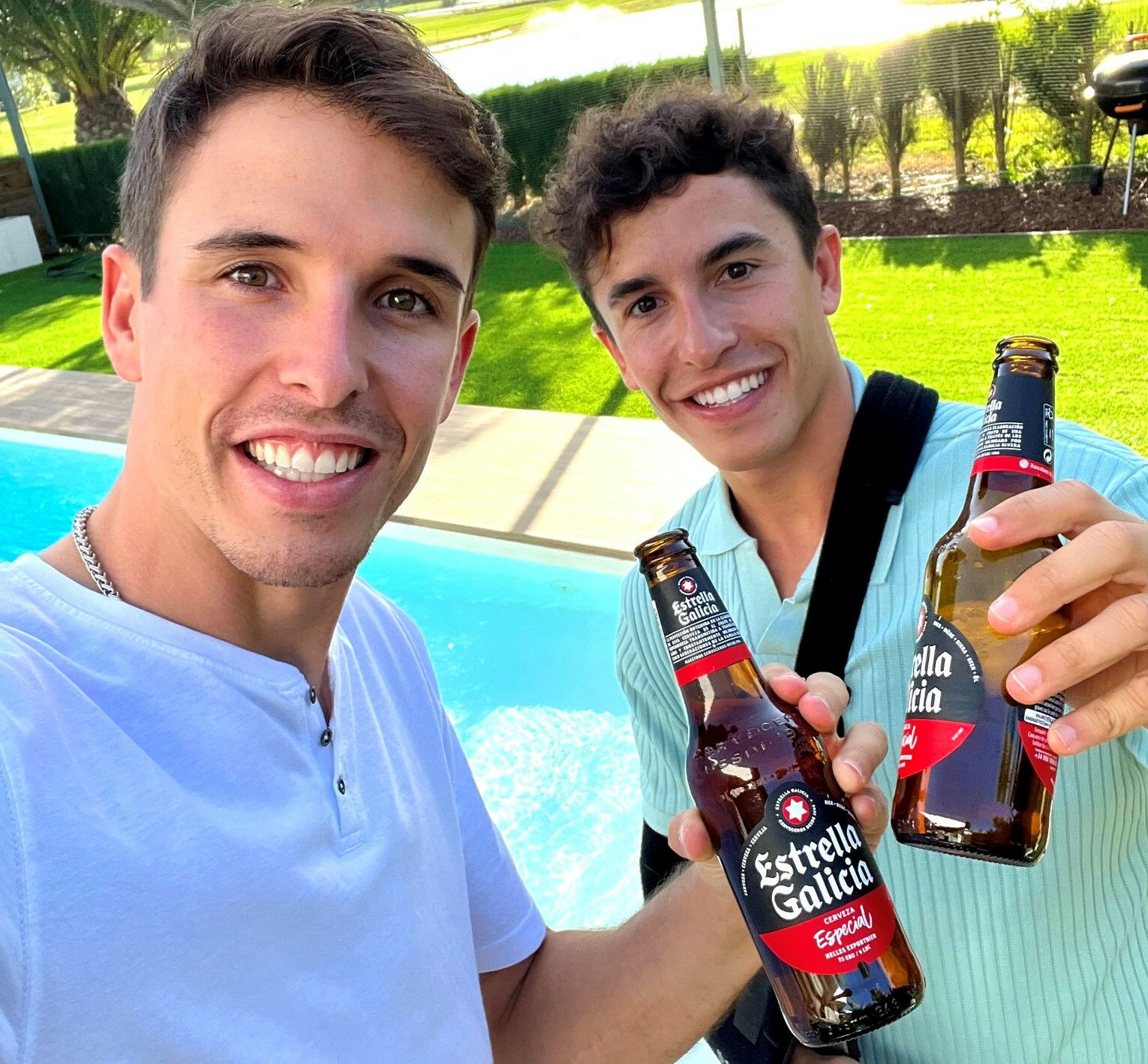 Estrella Galicia-sponsored MotoGP racers Marc Marquez (right) and Alex Marquez (left). Photo courtesy Marc Marquez.