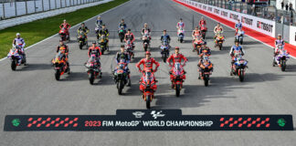 The 2023 MotoGP field arranged in order of their finish in the 2022 MotoGP World Championship. Photo courtesy Dorna.