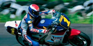 Bubba Shobert (1) on his Honda VFR750 Superbike back in the day. Photo courtesy The Quail.