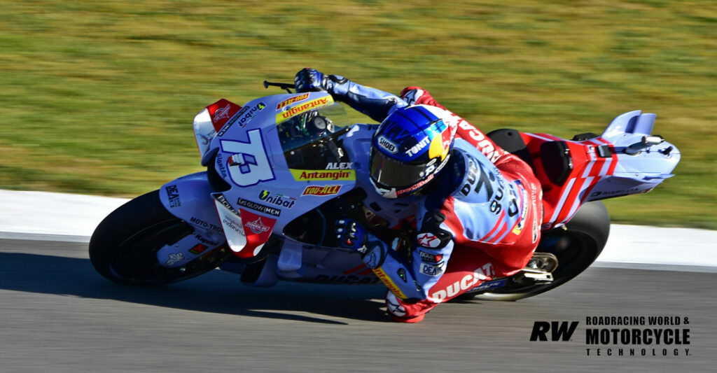 Alex Marquez (73) topped the Sunday morning warm-up session in Portugal. Photo by Michael Gougis.