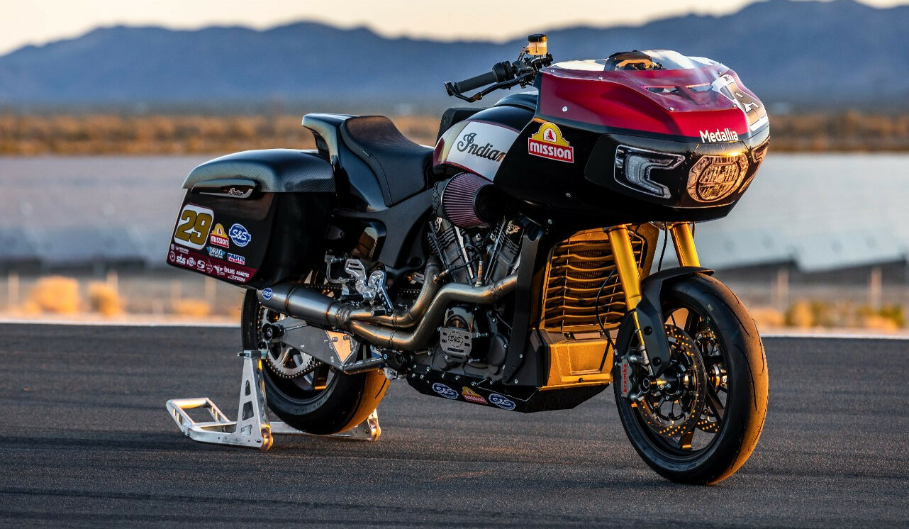 An Indian Challenger RR Tyler O'Hara replica track bike/racebike. Photo courtesy Indian Motorcycle.