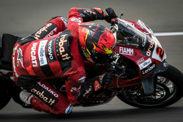 DSC_8983_UC484995_High Michael Rinaldi (21) set the pace during WorldSBK practice Friday in Indonesia. Photo courtesy Ducati.