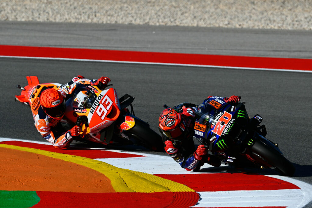 Fabio Quartararo (20) and Marc Marquez (93). Photo courtesy Dorna.