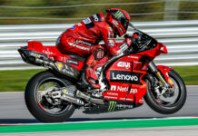 Francesco Bagnaia was quickest during MotoGP pre-season testing at Algarve International Circuit, in Portimao, Portugal. Photo courtesy Ducati.