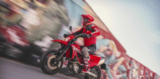 A rider at speed on a 2023-model GASGAS SM 700. Photo courtesy GASGAS.