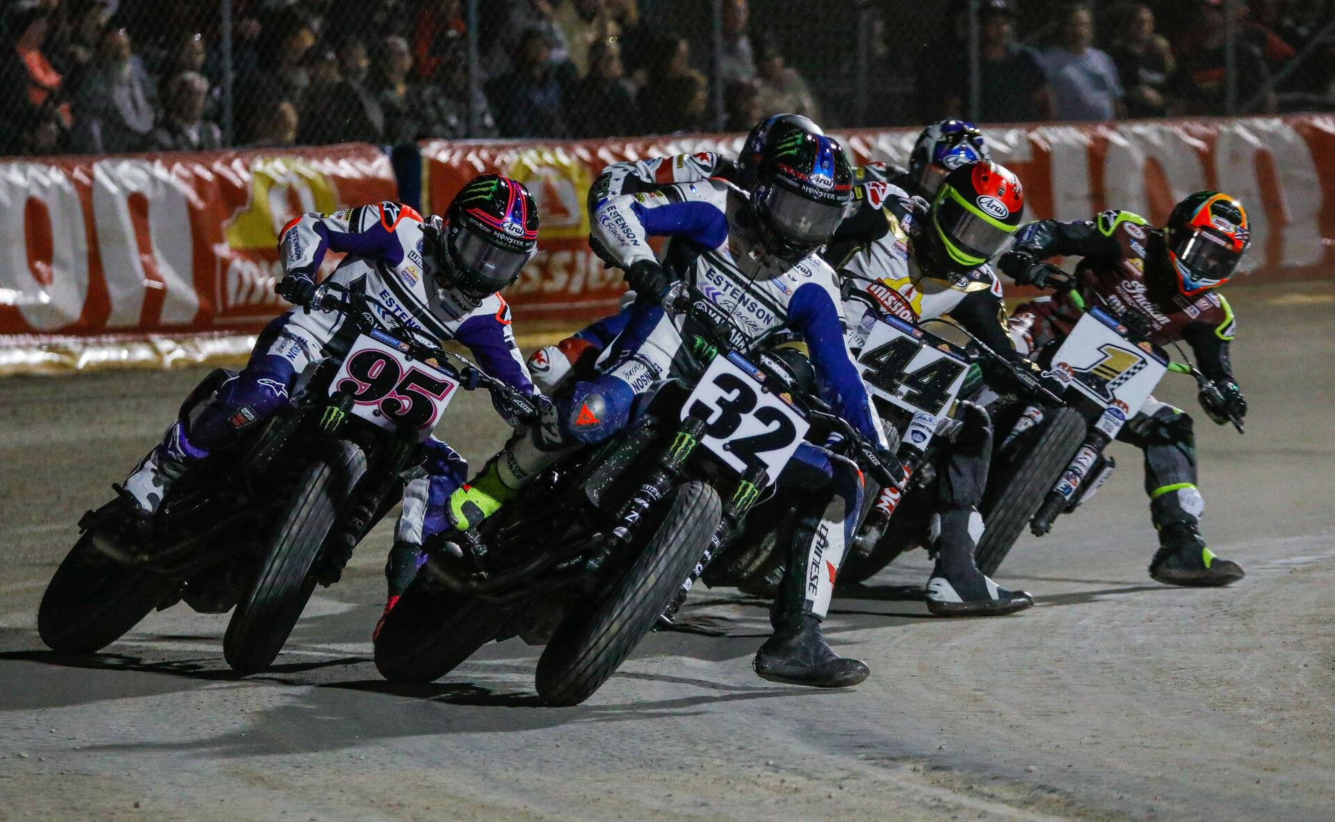 Dallas Daniels (32), JD Beach (95), Brandon Robinson (44), and Jared Mees (1) in action at the 2023 AFT season-opener at Daytona. Photo courtesy AFT.