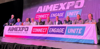 MIC Board members (from left) Erik Pritchard, Marc McAllister, Tim Calhoun, Shawn McLean, Rod Lopusnak, Bill Jenkins, John Hinz, Derek Brooks, Bill Savino, and Jim Woodruff. Photo courtesy Motorcycle Industry Council (MIC).