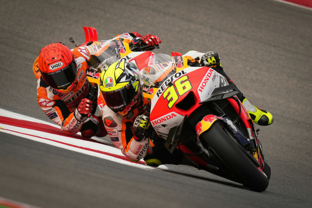 Joan Mir (36) and Marc Marquez. Photo courtesy Dorna.