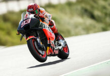 Marc Marquez (93), as seen during pre-season testing in Portugal. Photo courtesy Repsol Honda.