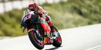 Marc Marquez (93), as seen during pre-season testing in Portugal. Photo courtesy Repsol Honda.