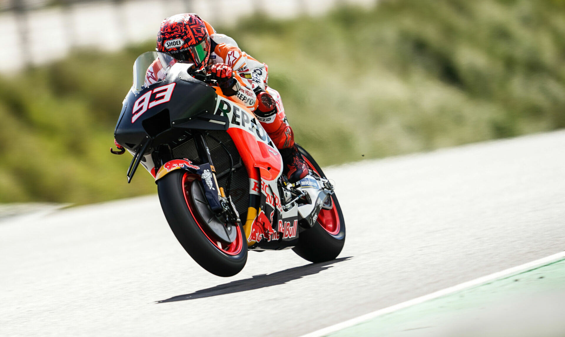 Marc Marquez (93), as seen during pre-season testing in Portugal. Photo courtesy Repsol Honda.