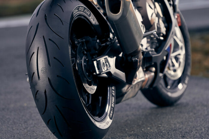 A Metzeler Sportec M9 RR rear tire. Photo courtesy Metzeler. A Metzeler Sportec M9 RR rear tire. Photo courtesy Metzeler.