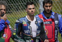 Miguel Oliveira, after getting taken out by Marc Marquez. Photo courtesy RNF MotoGP Team.