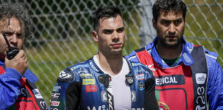 Miguel Oliveira, after getting taken out by Marc Marquez. Photo courtesy RNF MotoGP Team.
