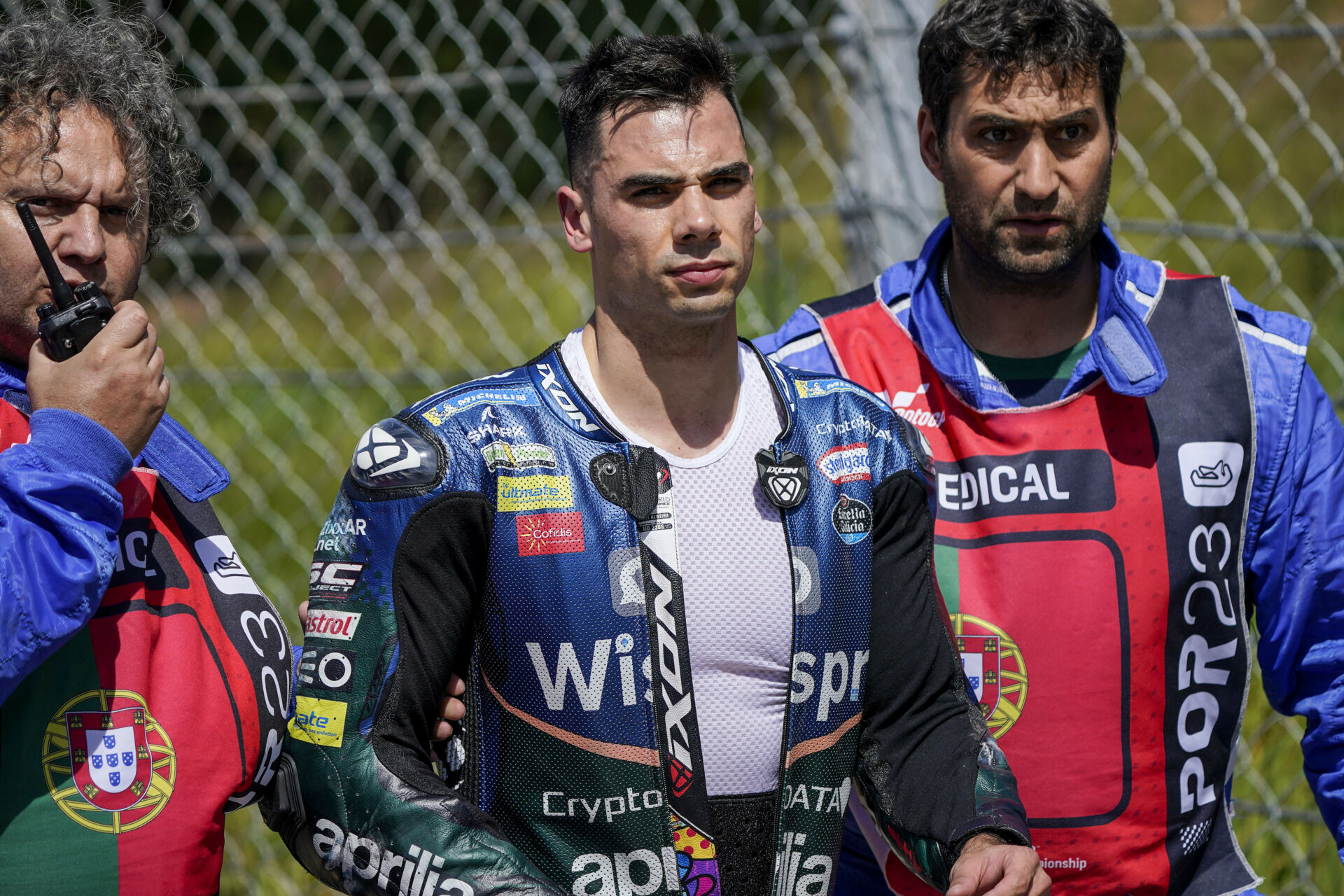 Miguel Oliveira, after getting taken out by Marc Marquez. Photo courtesy RNF MotoGP Team.