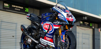 Toprak Razgatlioglu's Yamaha YZF-R1 Superbike in its special livery for the Indonesian WorldSBK round. Photo courtesy Yamaha.