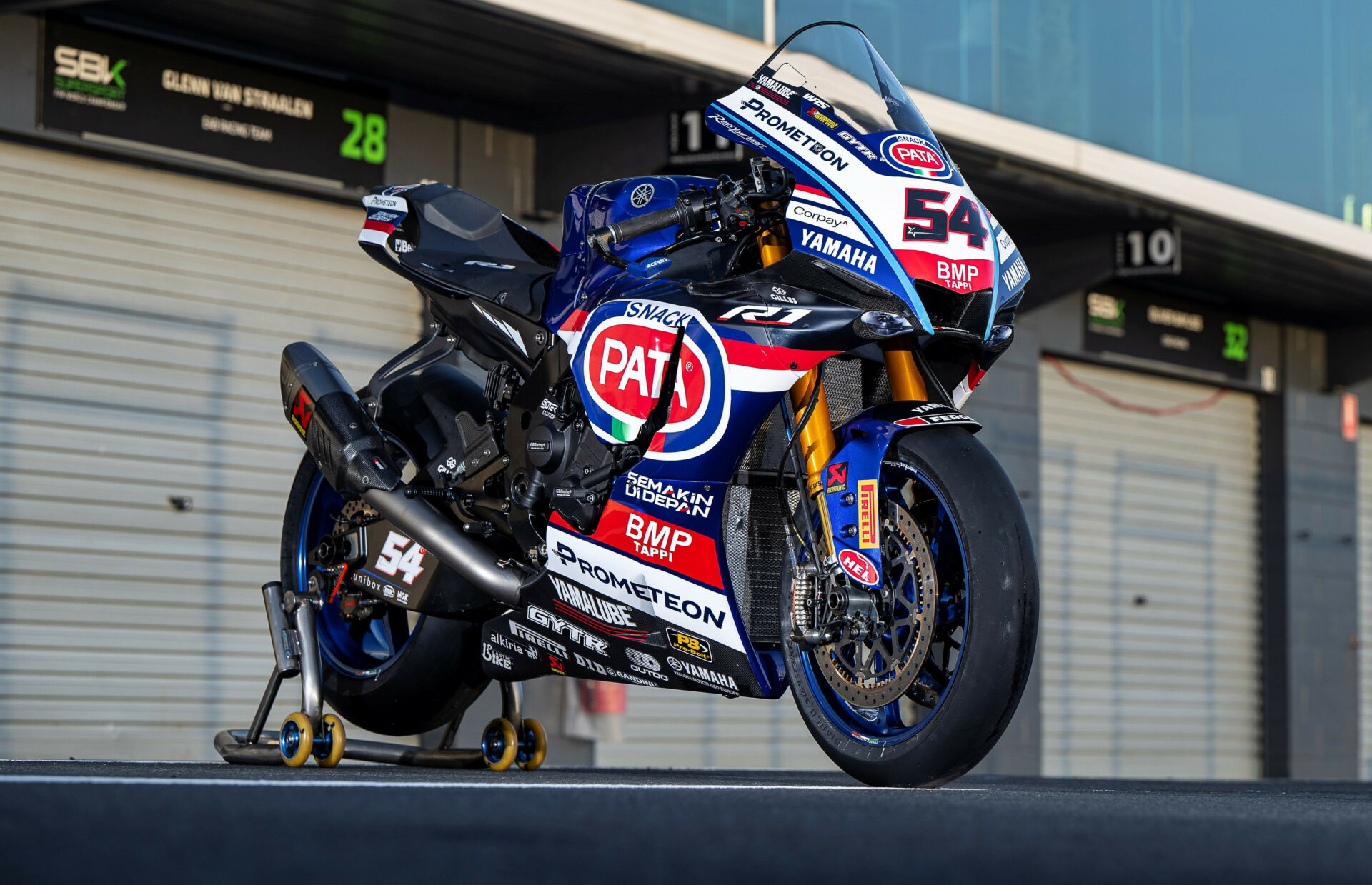 Toprak Razgatlioglu's Yamaha YZF-R1 Superbike in its special livery for the Indonesian WorldSBK round. Photo courtesy Yamaha.