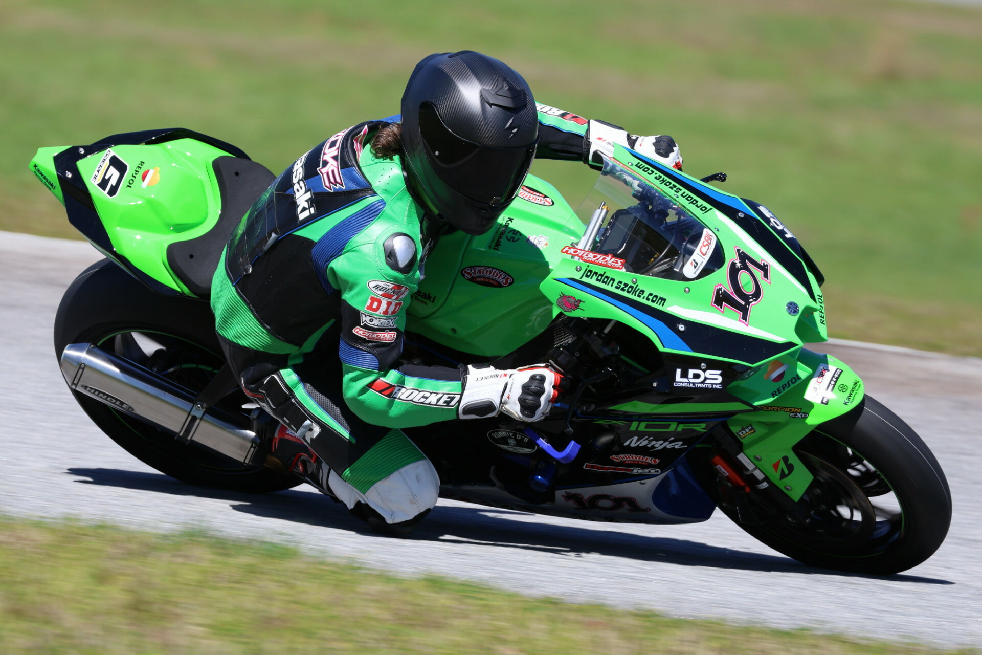 Jordan Szoke (101) was fastest after the first day of Bridgestone CSBK testing at Jennings GP. Testing continues on Wednesday at the Florida circuit. Photo by Rob O'Brien, courtesy CSBK.
