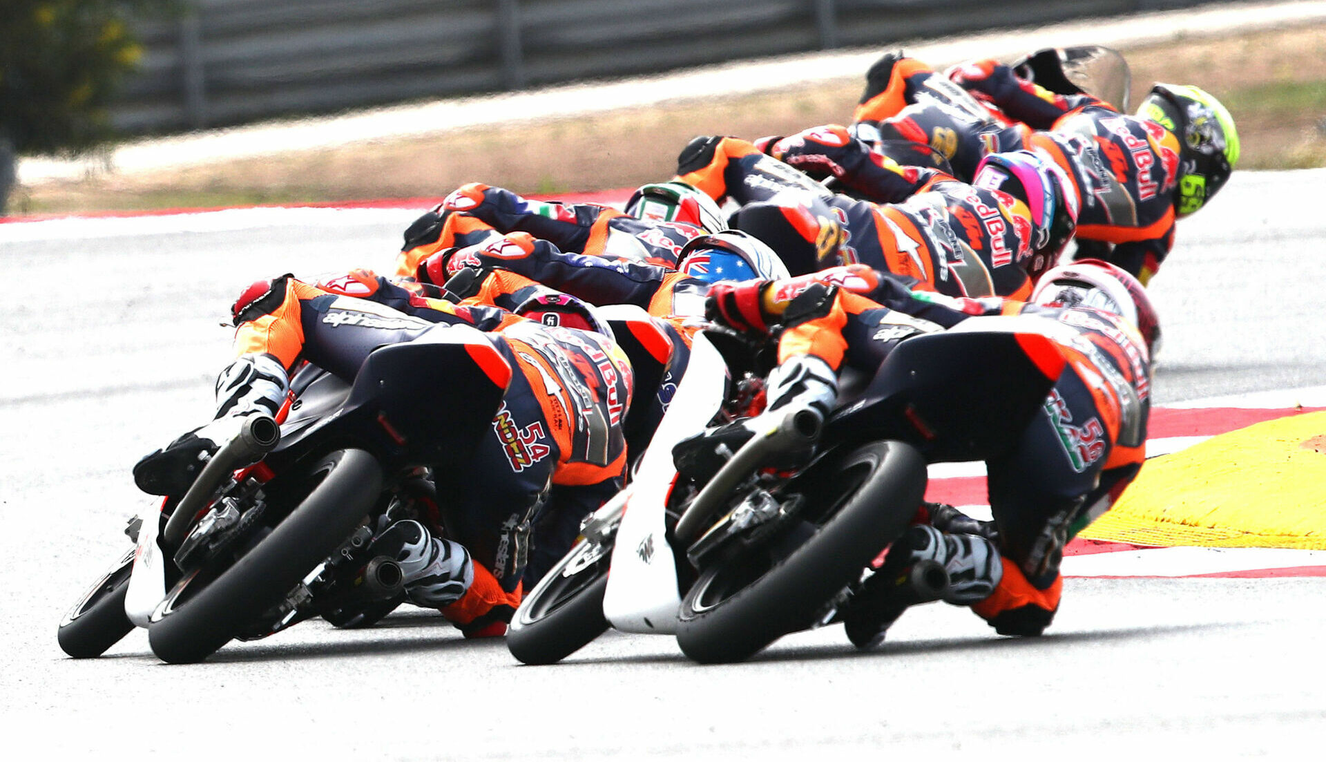 Red Bull MotoGP Rookies Cup participants testing at Algarve International Circuit, in Portugal. Photo courtesy Red Bull.