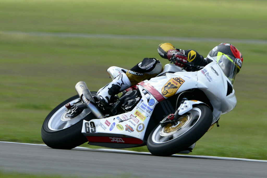 Danny Eslick (69) is going for his fifth Daytona 200 win. Photo by Lisa Theobald.