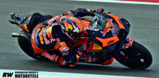 Jack Miller (43) shocked the paddock with the fastest lap time on Friday, a full second quicker than the existing lap record. Photo by Michael Gougis.