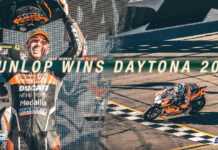 Josh Herrin won the 81st Daytona 200 on a Dunlop-shod Ducati. Image courtesy Dunlop.