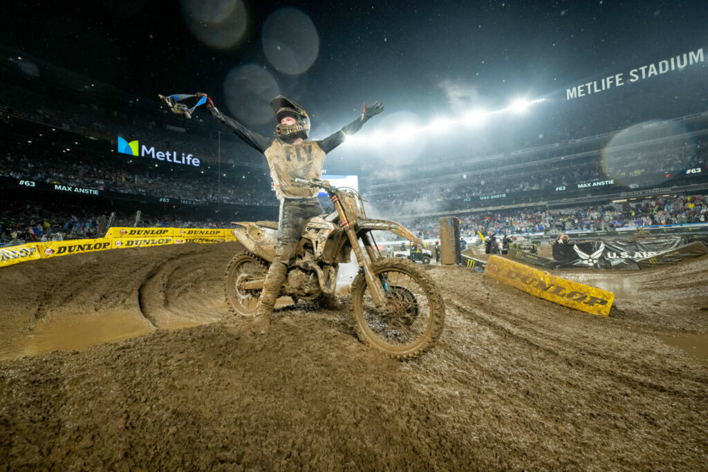Max Anstie brought back his early-season speed and turned it into an exciting East/West Showdown win inside MetLife Stadium. Photo courtesy Feld Motor Sports, Inc. 
