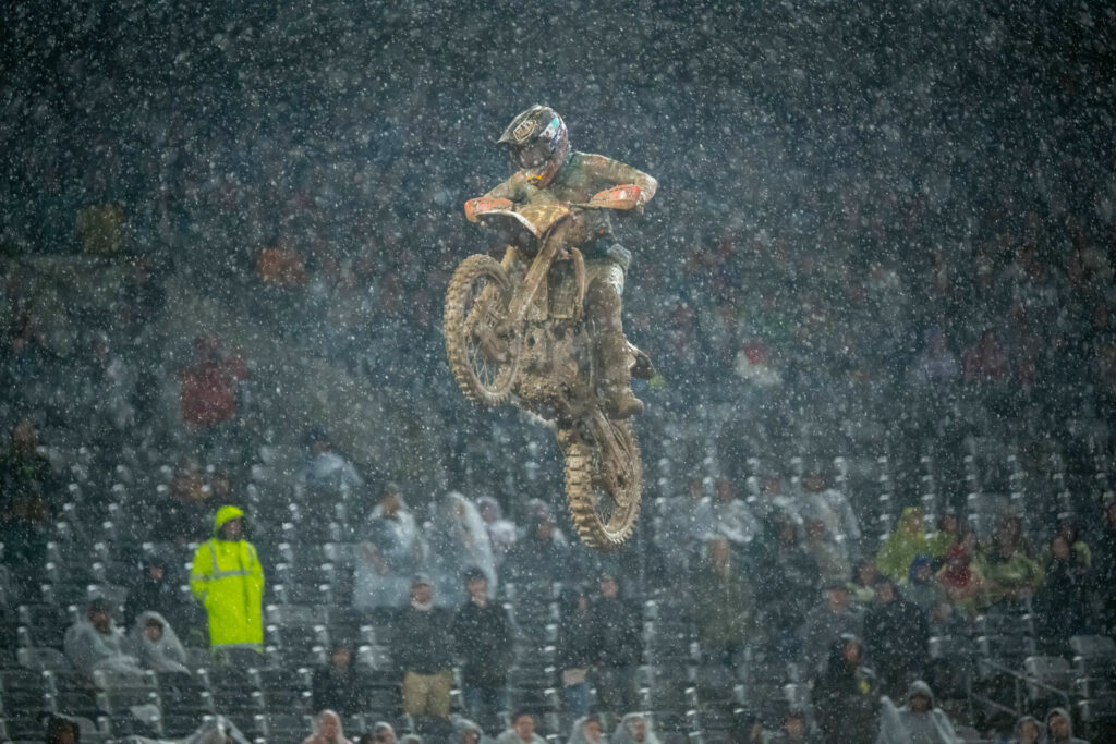 Justin Barcia was brilliant in the mud and earned his first win of the 2023 season. Photo courtesy Feld Motor Sports, Inc.  