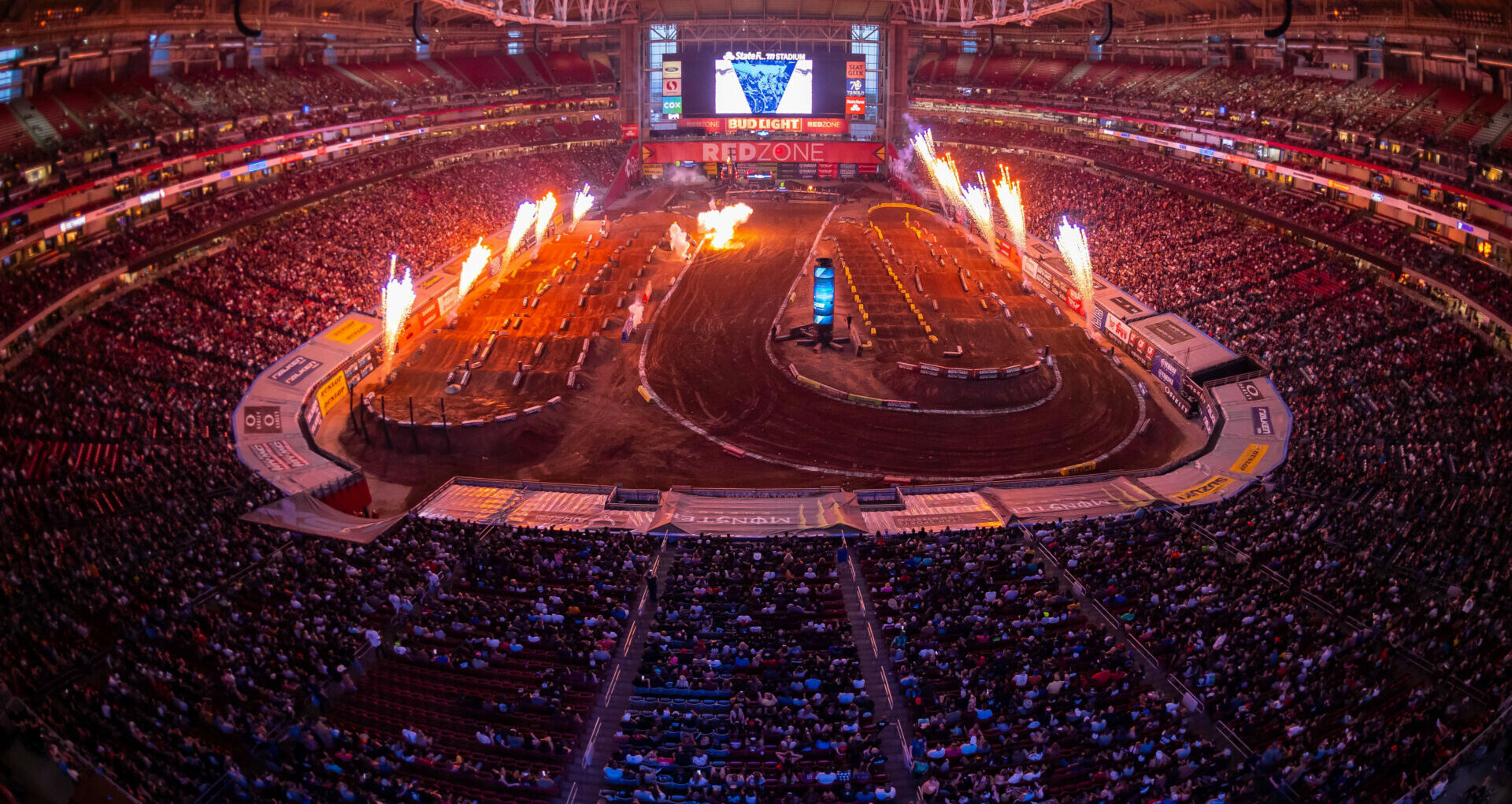 55,614 fans packed into State Farm Stadium for an exciting evening of great racing and sport history milestones. Photo courtesy Feld Motor Sports, Inc.