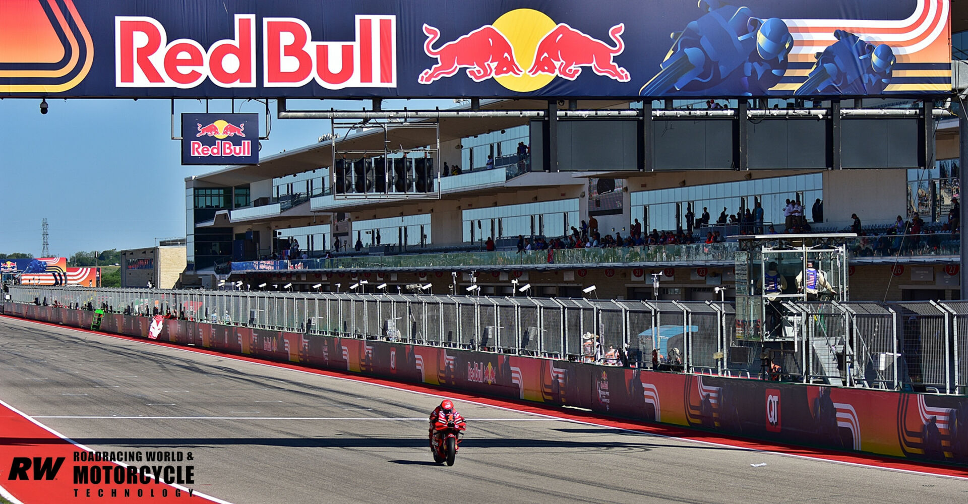 Francesco Bagnaia (1) on the factory Ducati Desmosedici GP23 at Circuit of The Americas.