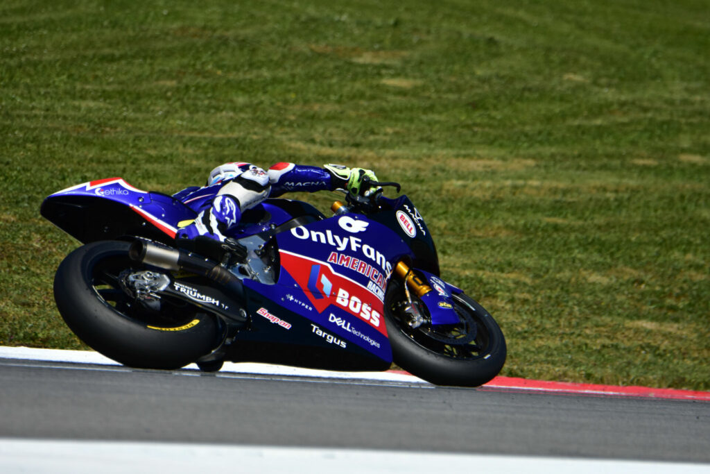Sean Dylan Kelly (4) won the MotoAmerica Supersport Championship before moving full-time to a purebred Grand Prix racebike. “A Moto2 bike is a different story,” Kelly admits. Photo by Michael Gougis.
