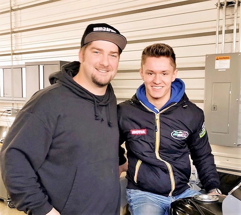 Damian Jigalov (right) with 3D Motorsports Team Owner Dustin Dominguez (left). Photo courtesy 3D Motorsports.