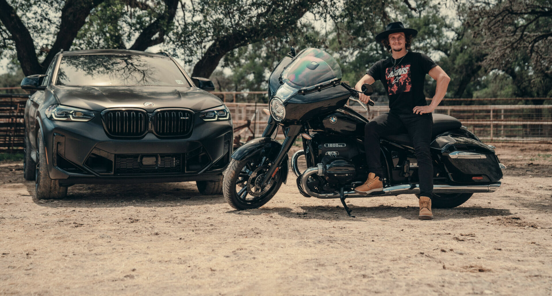 American Garrett Gerloff at home in Texas with some toys from BMW. Photo courtesy BMW Motorrad Motorsport.