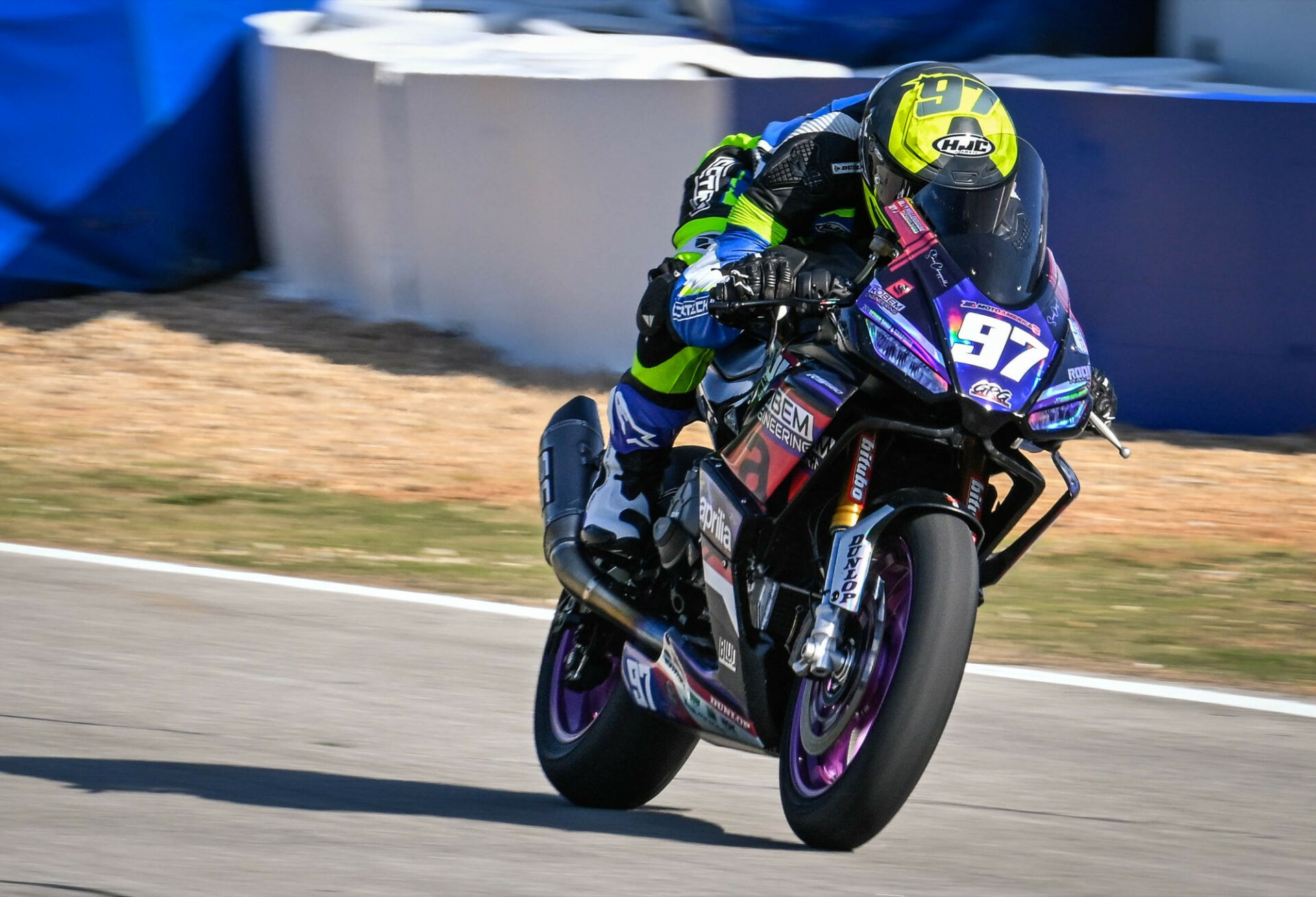 Rocco Landers (97), as seen on the Rodio Racing - Powered by Robem Engineering Aprilia at Road Atlanta. Photo courtesy Aprilia USA.