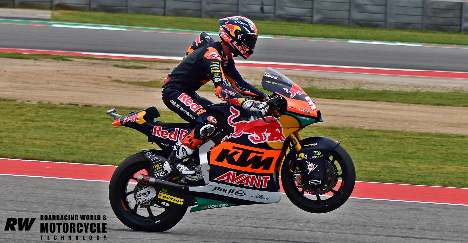 Pedro Acosta (37) was comfortably clear of the pack to top the Moto2 timesheets. Photo by Michael Gougis.