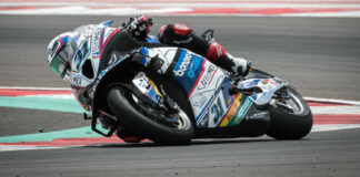 Garrett Gerloff (31) in action in Indonesia. Photo courtesy BMW Motorrad Motorsport.