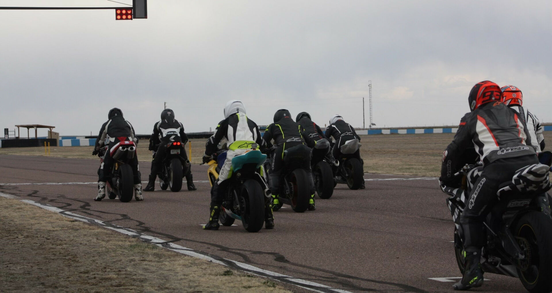 Ready to start a mock race, MRA New Racer School students wait for the red lights to go out at High Plains Raceway. Photo by Noel Ross, courtesy MRA.