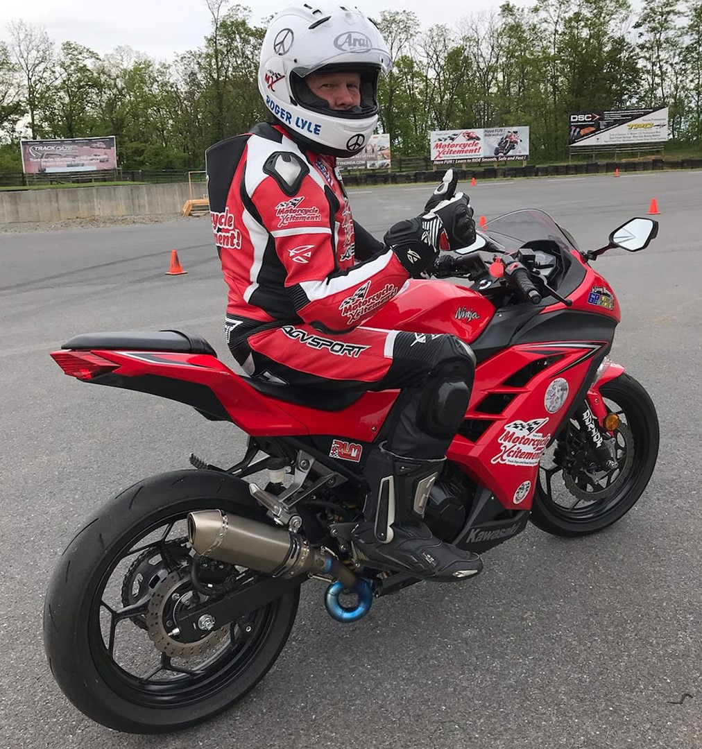 Roger Lyle. Photo courtesy Roger Lyle's Motorcycle Xcitement Track Days and Road Racing School.