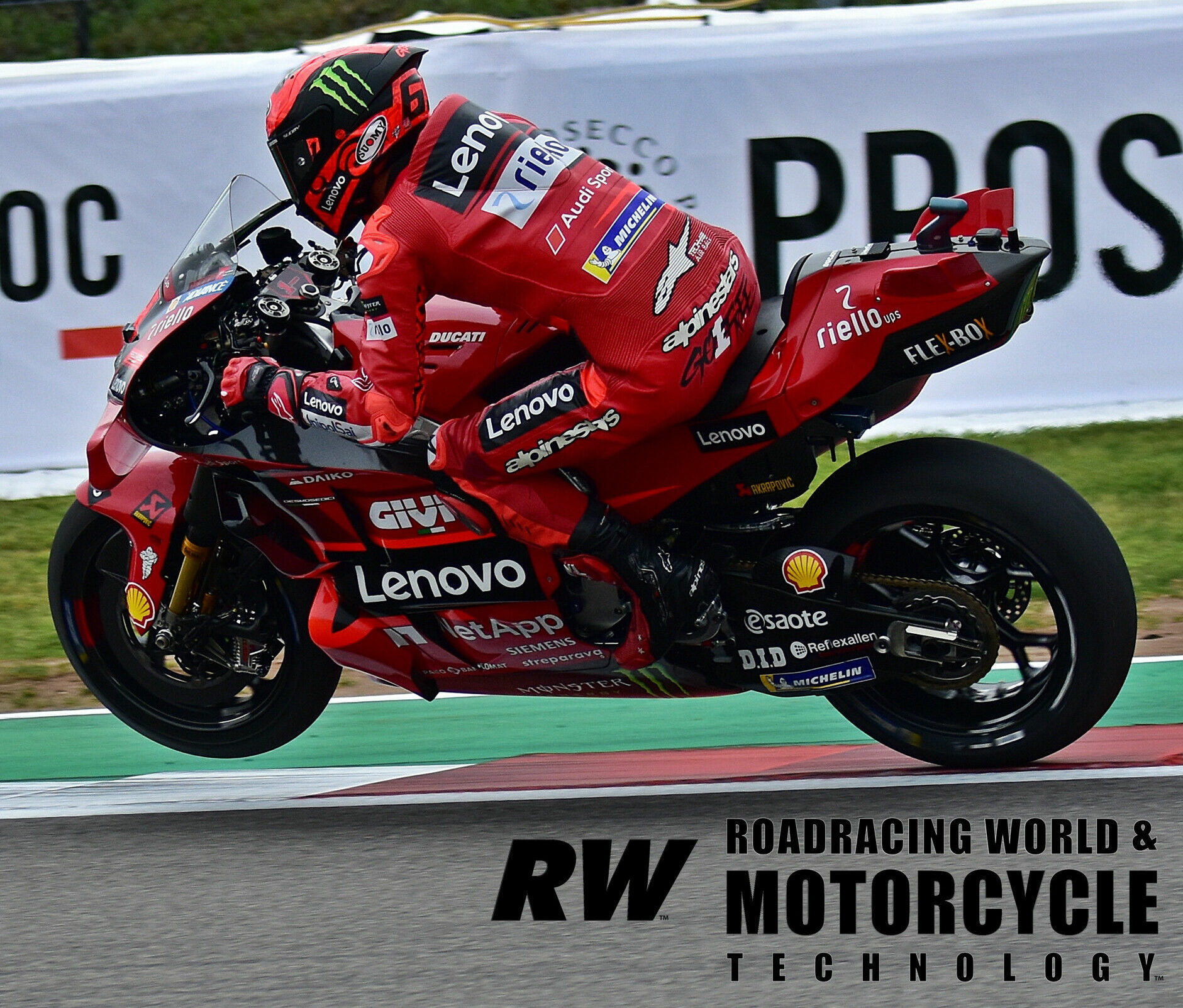 Francesco Bagnaia (1) had to shake his fellow Ducati riders off his tail in final qualifying, but when it mattered, he put the hammer down and nailed pole and a new record with the circuit's first 2:01 lap. Photo by Michael Gougis.