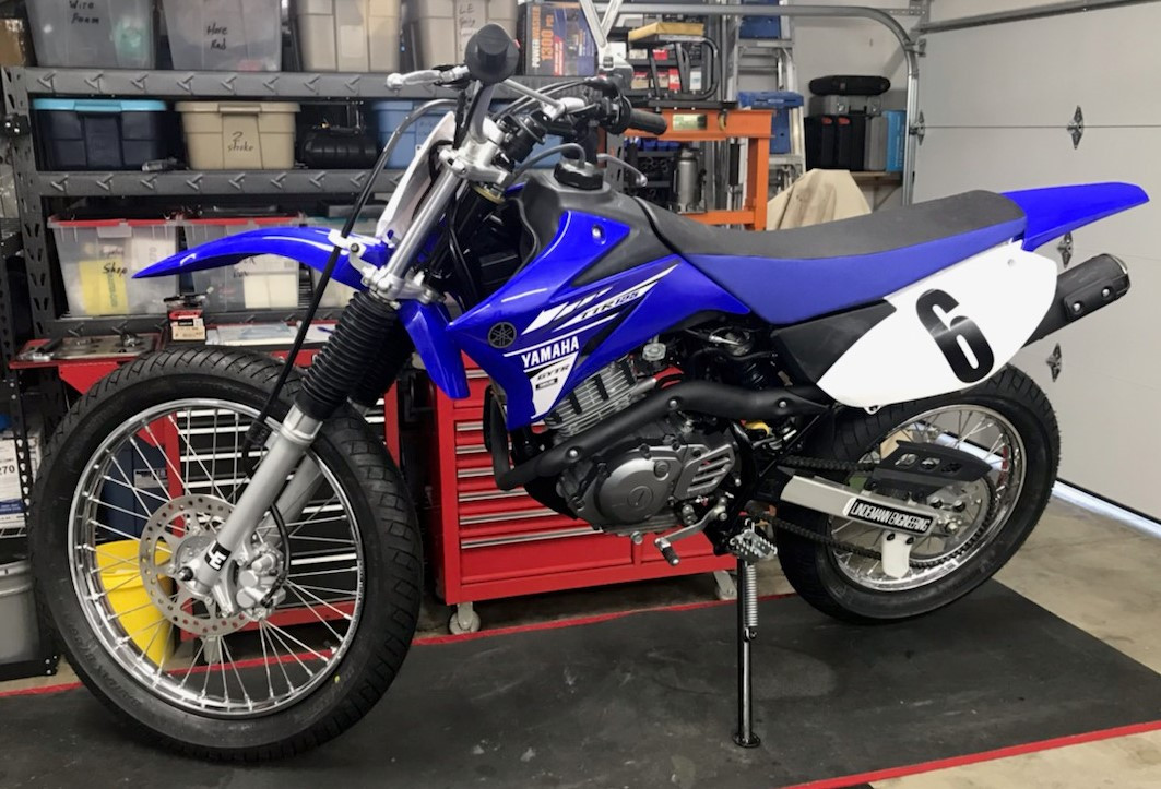 A Yamaha TT-R125 set up for road racing. Photo courtesy Lindemann Engineering.