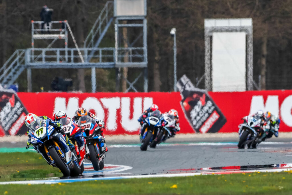 Rookie Dominique Aegerter completed Race 1’s top six, claiming his best WorldSBK result. Photo courtesy Dorna.