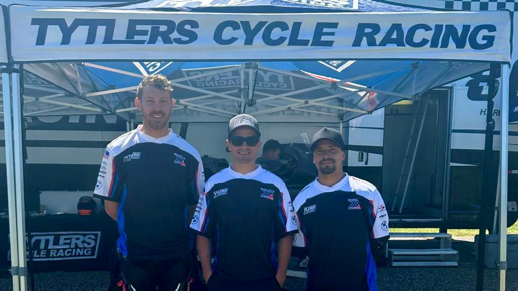 Tytlers Cycle Racing 2023 riders (from left) Corey Alexander, Cameron Beaubier, and PJ Jacobsen.